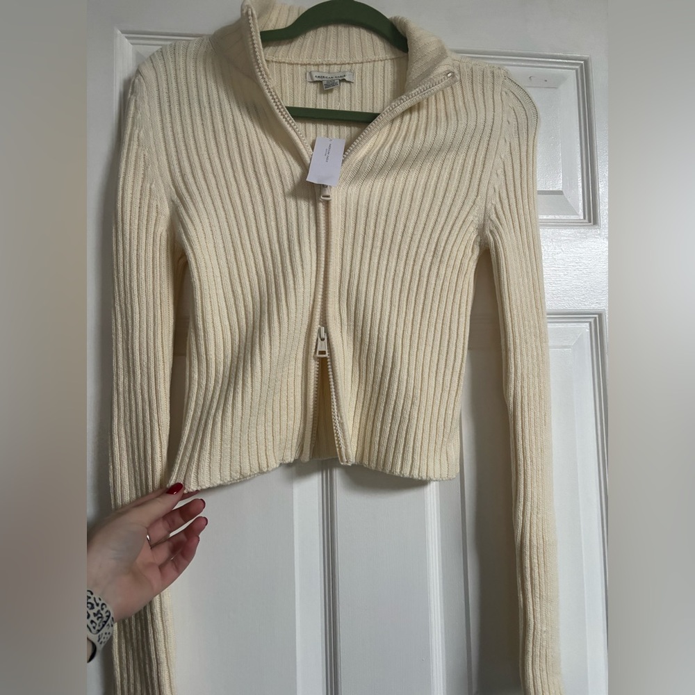 American Eagle Cropped Zip Up